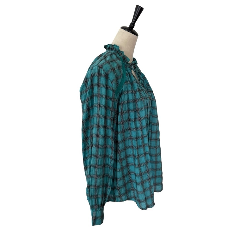 Sundance‎ Heather Highland Relaxed Fit Soft Button Front Blouse Top Size Medium - Picture 5 of 13